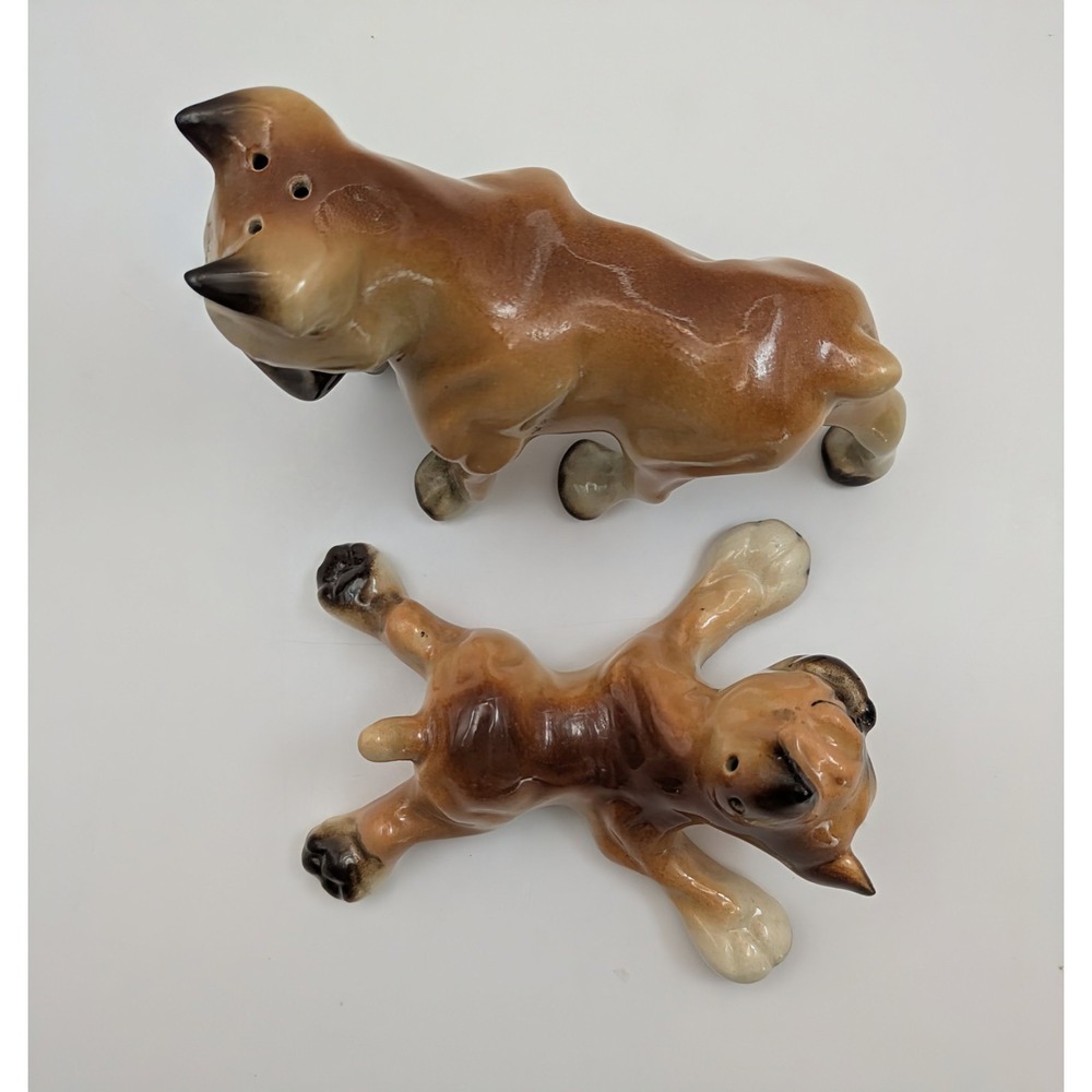Vintage Ceramic Art Studios Salt & Pepper Shakers Butch and‎ Billy Boxer Dog - Picture 13 of 14